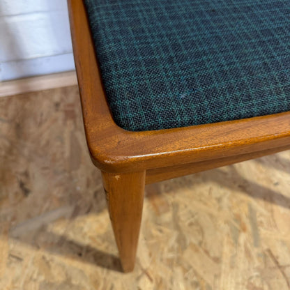 4 Vintage Nathan Mid Century Teak Dining Chairs One Carver Upholstered Seats