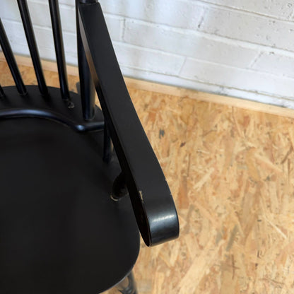 Black Painted Rocking Chair Nursing Story Chair Stick Back Turned Legs