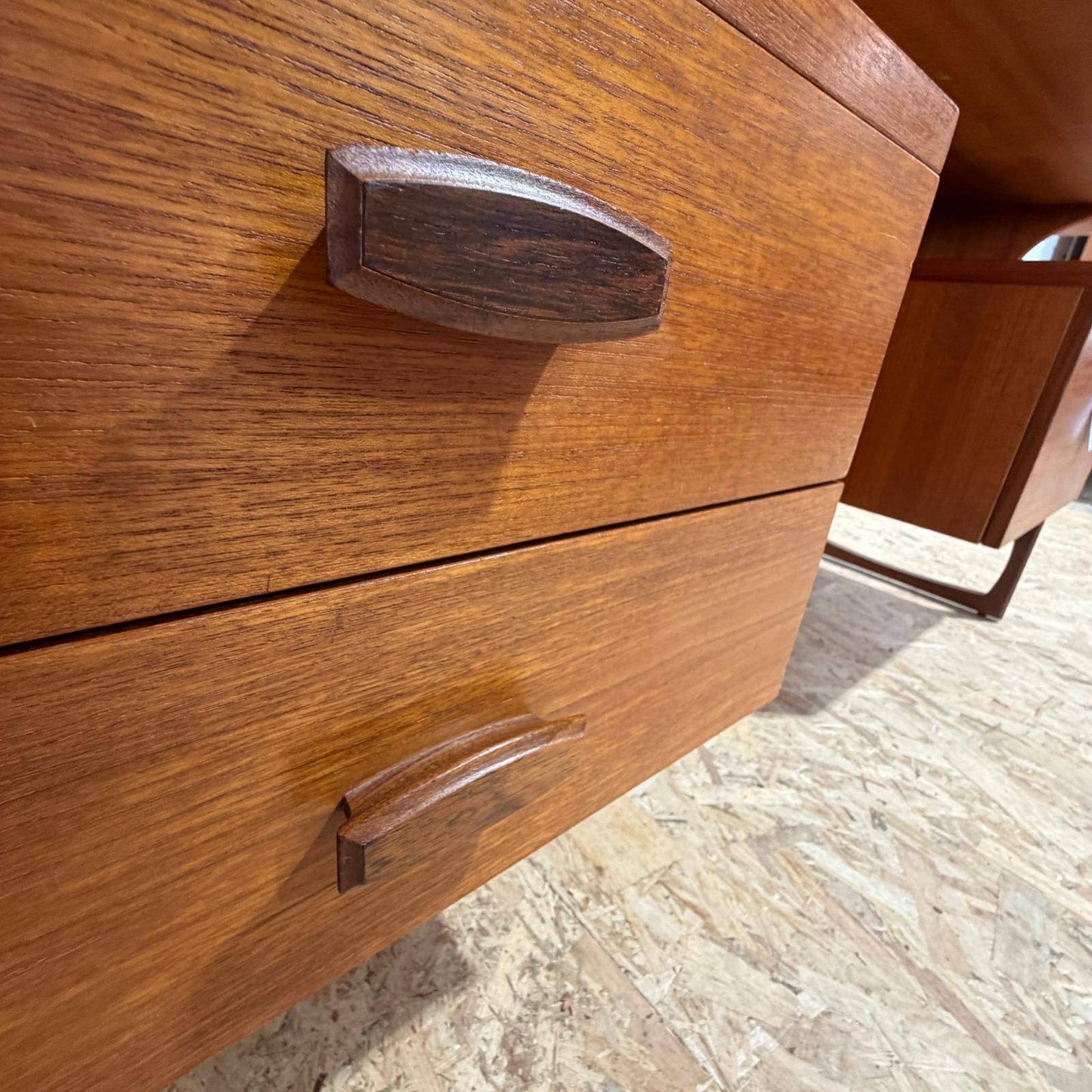 Mid Century G Plan Quadrille Dressing Table Desk Sideboard Two Drawers Cupboard