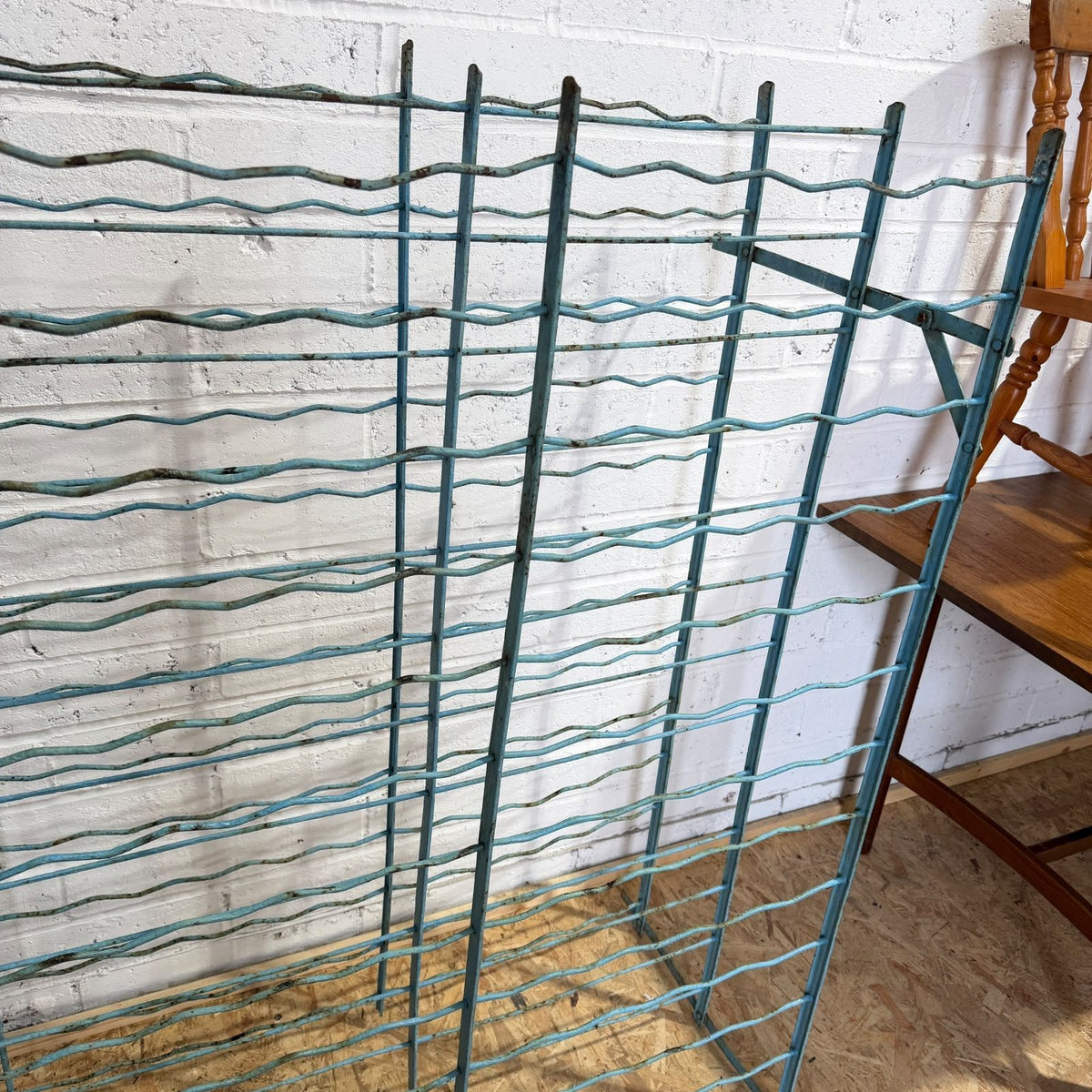 Vintage Industrial Steel Wine Rack, Mid-20thC Approx 120 Bottles Great Patina