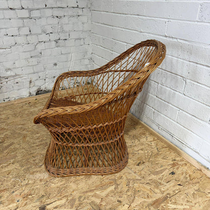 Wicker Low Armchair Curved Back Conservatory