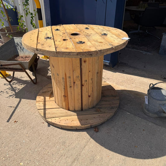 Large Wooden Cable Reel Garden Table Industrial Coffee Table Heavy