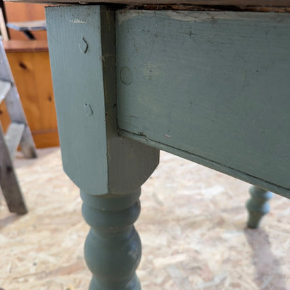 Vintage Rustic Pine Farmhouse Dining Table Distressed Sanded Top 5ft Seats 6