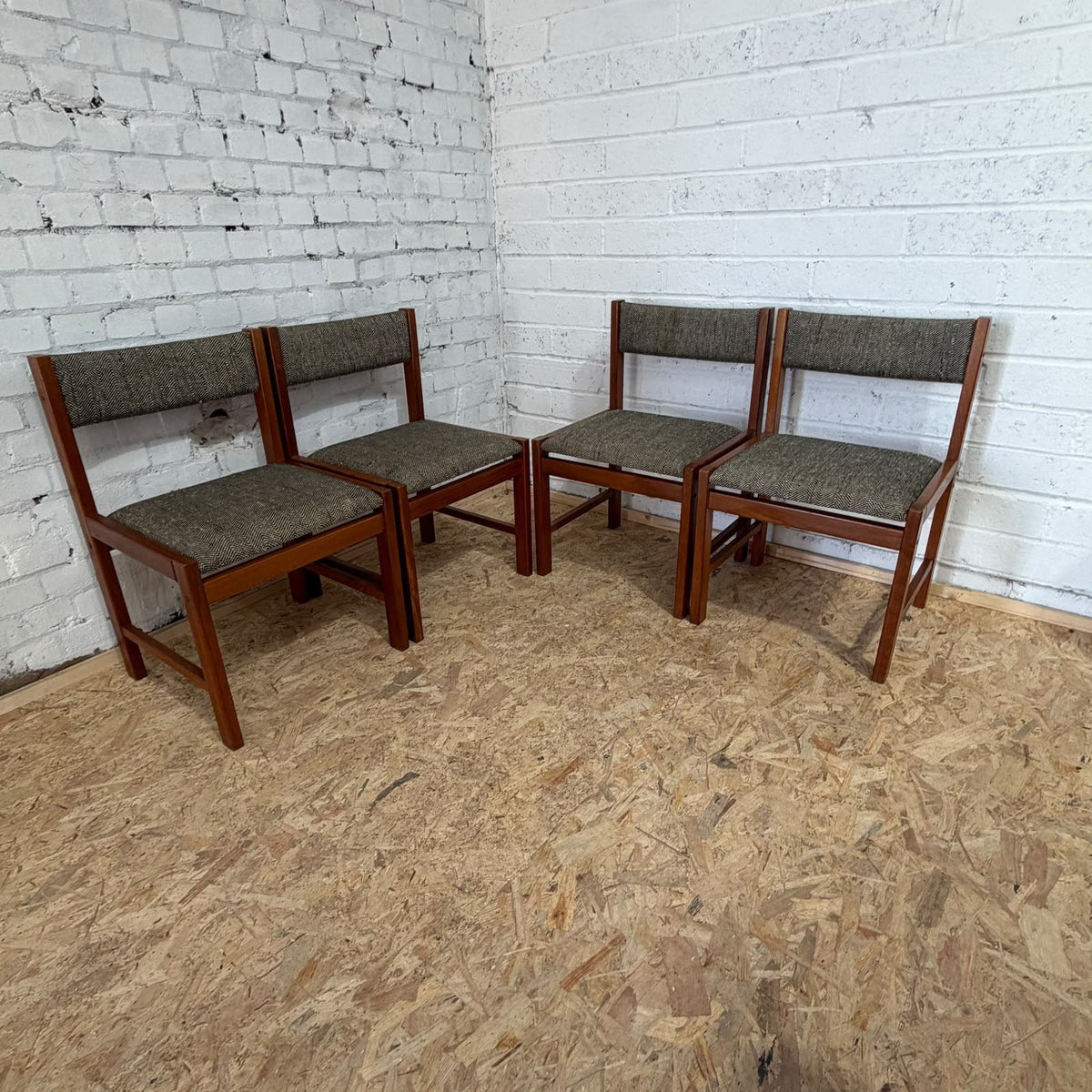 4 Vintage Mid Century Teak Danish Style Dining Chairs Possibly D-Scan Singapore