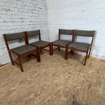 4 Vintage Mid Century Teak Danish Style Dining Chairs Possibly D-Scan Singapore