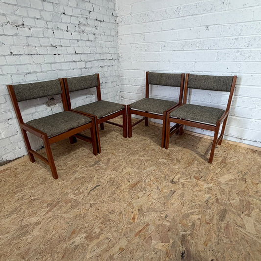 4 Vintage Mid Century Teak Danish Style Dining Chairs Possibly D-Scan Singapore