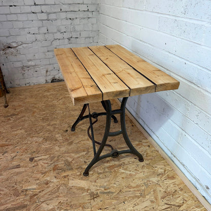 Singer Sewing Table Reclaimed Pine 4 Plank Top Console Table Kitchen Seat 2