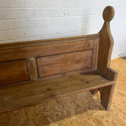 Antique Victorian Pitch Pine Church Chapel Pew 5.5ft Gothic Style