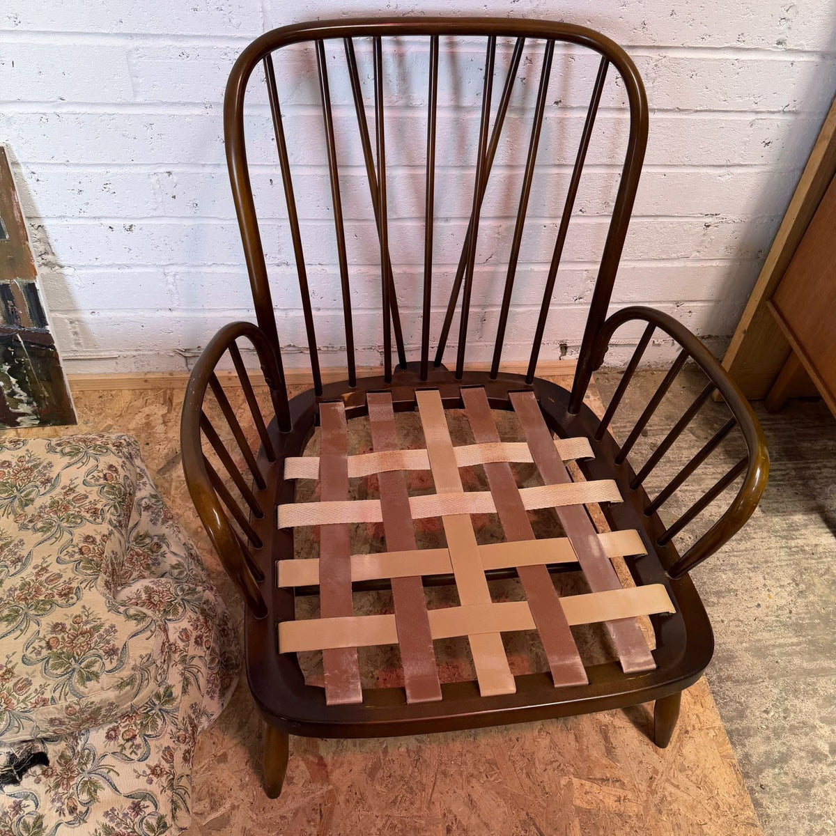 Ercol Jubilee Model 766 Dark Wood Armchair Project Mid Century