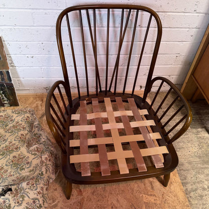 Ercol Jubilee Model 766 Dark Wood Armchair Project Mid Century