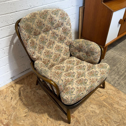 Ercol Jubilee Model 766 Dark Wood Armchair Project Mid Century
