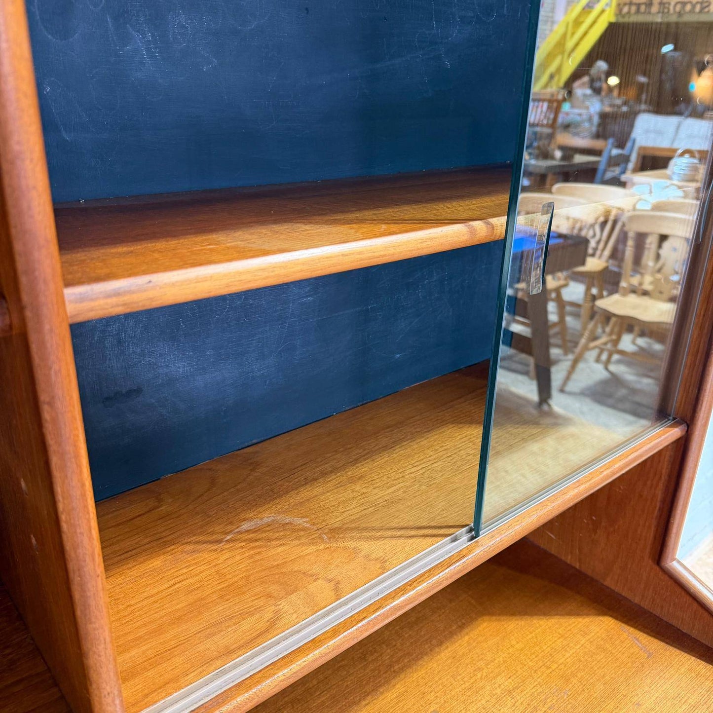 Mid Century Teak Display Cocktail Cabinet Sideboard Double Cupboard and Drawers