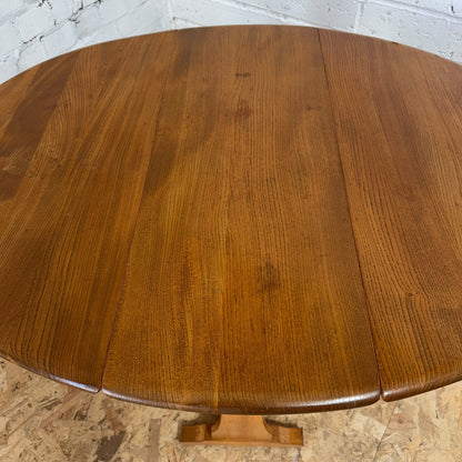 Vintage Ercol Model 610 Blonde Elm & Beech Gateleg Dropleaf Table Seats 4