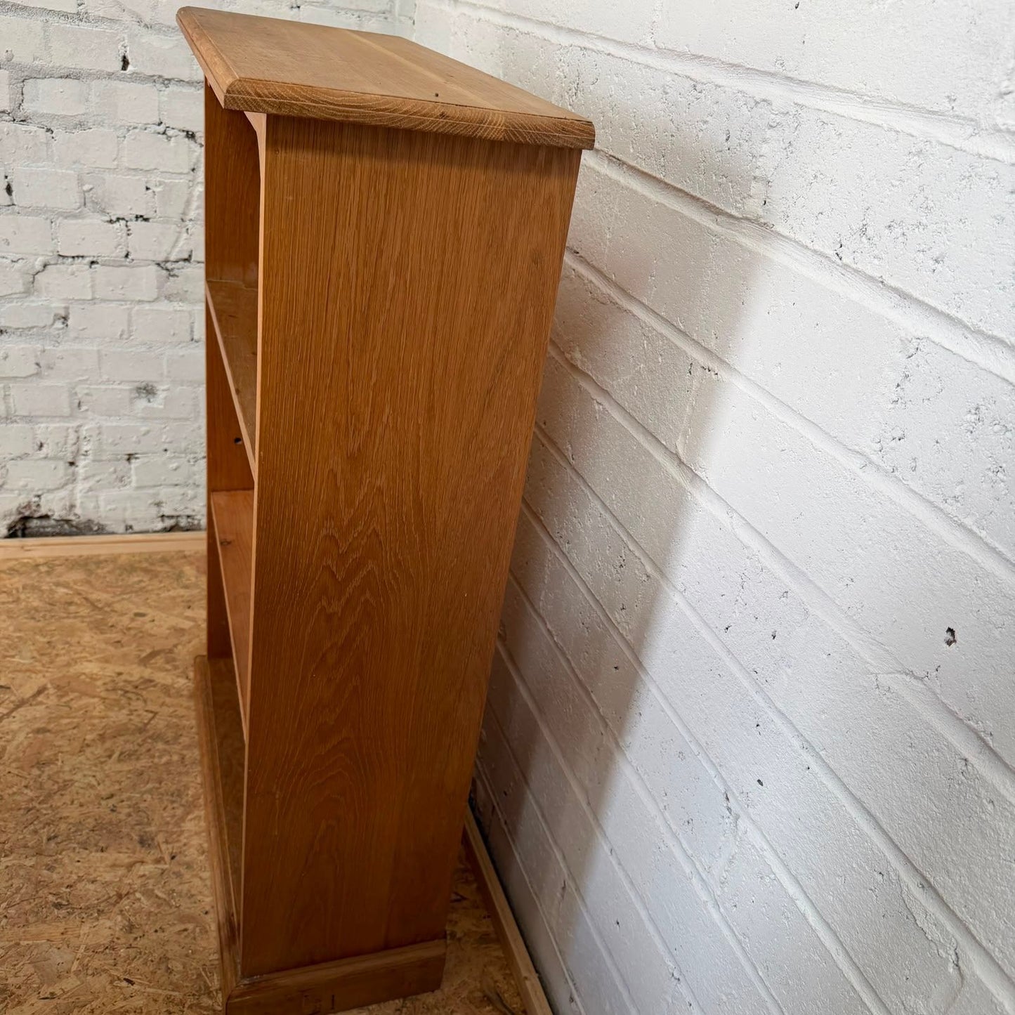 Rustic Pine Bookcase 2 Shelves Aged Patina Plinth