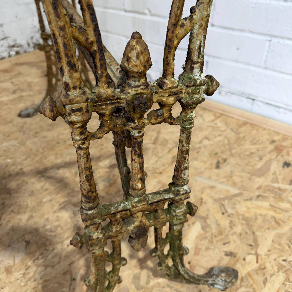 Antique Wrought Iron Ornate Table Base Rusted Patina 3ft