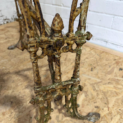 Antique Wrought Iron Ornate Table Base Rusted Patina 3ft