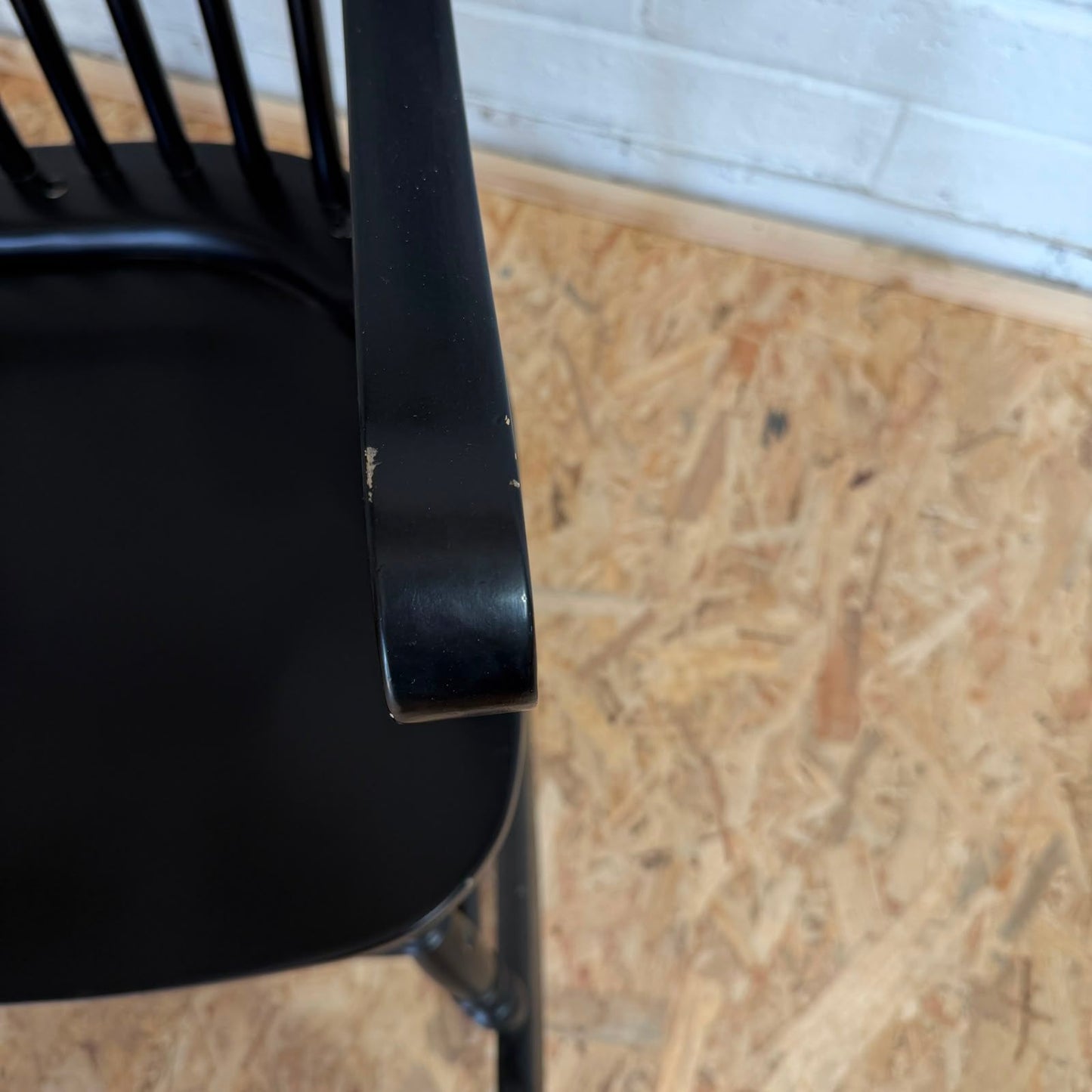 Black Painted Rocking Chair Nursing Story Chair Stick Back Turned Legs