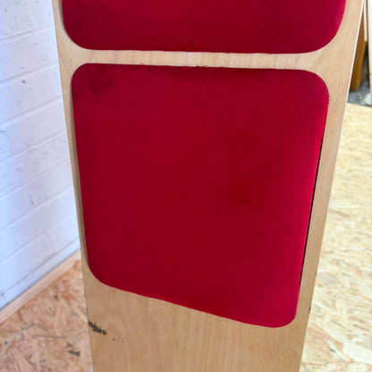 Vintage Kinnarps WSB Standing Stool Swedish Ergonomic Leaning Chair Beech & Red