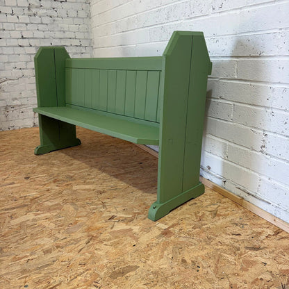 Victorian 19thC Painted Church Pew With Hymnal Rack Solid Great Provenance