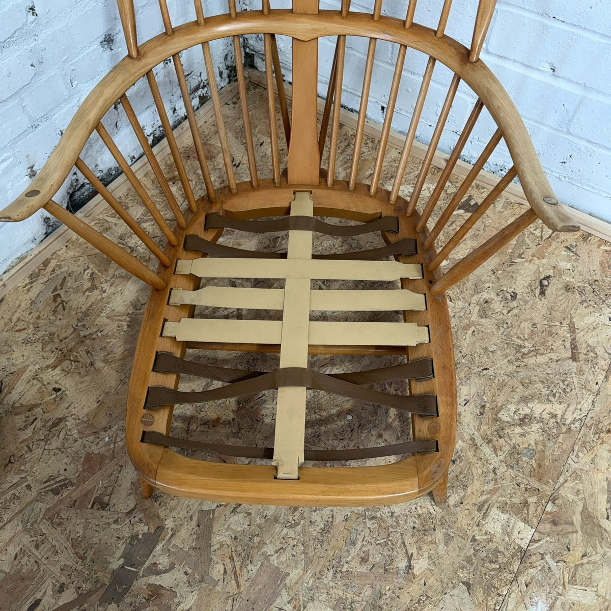 Vintage Ercol Model 203 Low Armchair Blonde Beech Mid Century Modern 1960's