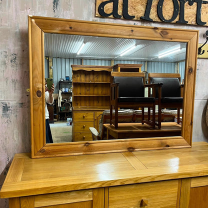 Pine Framed Rectangular Mirror Wall Floor