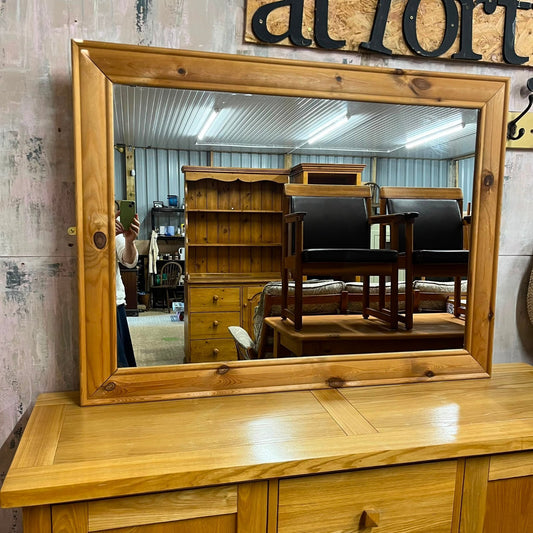 Pine Framed Rectangular Mirror Wall Floor
