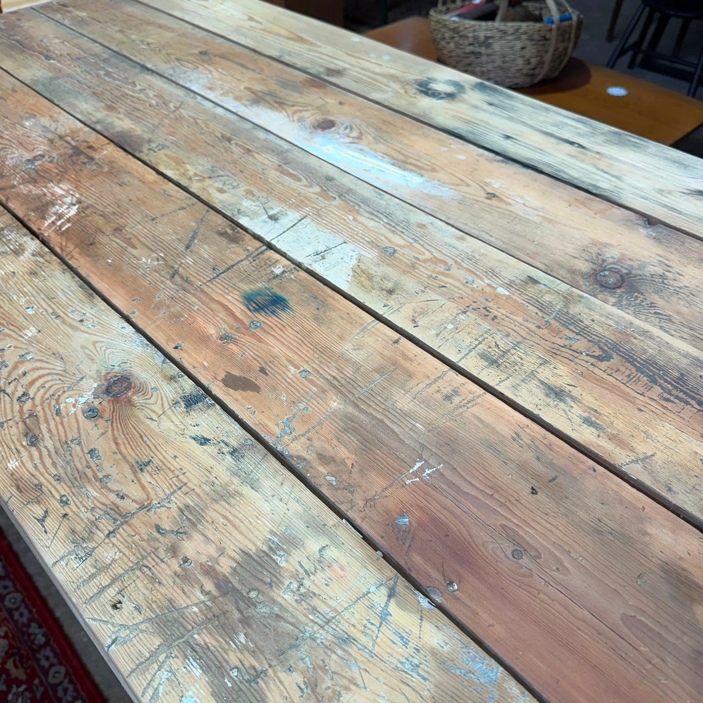 Rustic Large Wooden Pine Workbench Shelves Kitchen Island Potting Bench Workshop