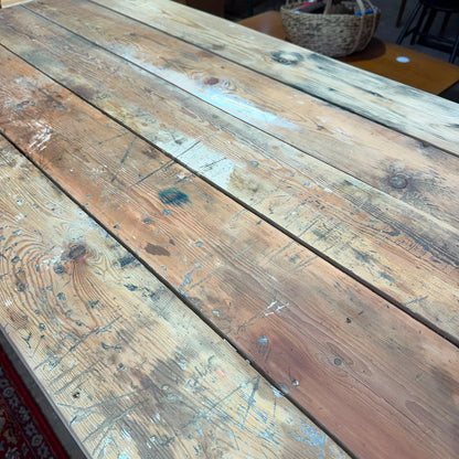 Rustic Large Wooden Pine Workbench Shelves Kitchen Island Potting Bench Workshop