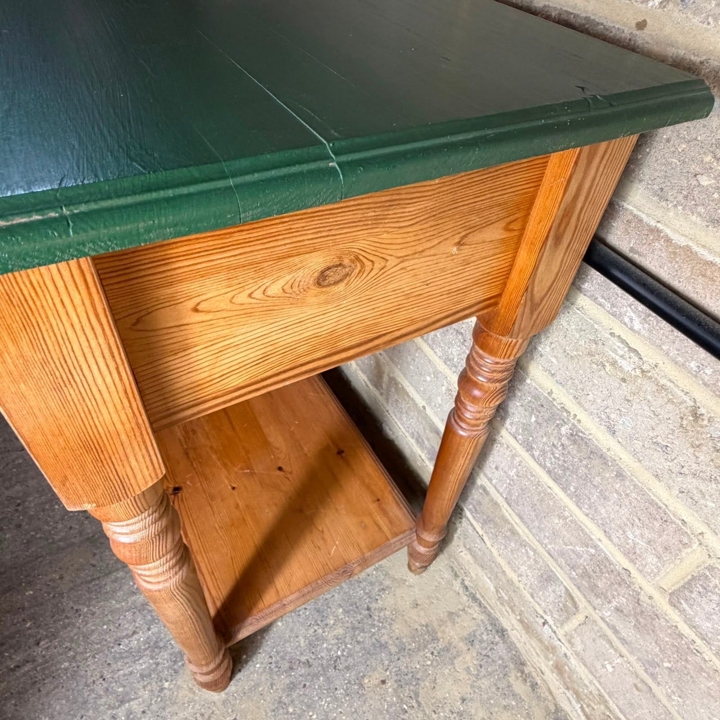 Vintage Pine Hallway Console Table 2 Drawers Shelf Under Farrow & Ball Beverly