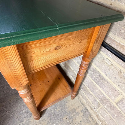 Vintage Pine Hallway Console Table 2 Drawers Shelf Under Farrow & Ball Beverly
