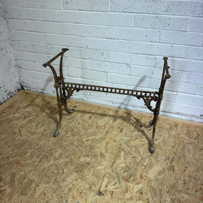 Antique Wrought Iron Ornate Table Base Rusted Patina 3ft