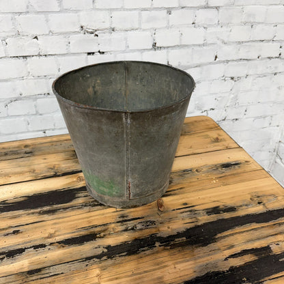 Vintage Galvanised Florist Pail 28cm High Florist Display Plant Pot