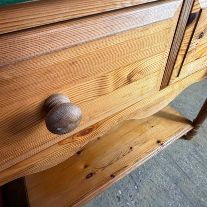 Vintage Pine Hallway Console Table 2 Drawers Shelf Under Farrow & Ball Beverly
