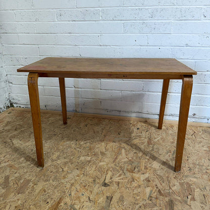 Vintage Esavian Ply Bentwood School Desk Kitchen Dining Table Original Patina