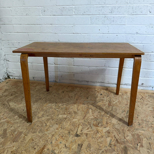 Vintage Esavian Ply Bentwood School Desk Kitchen Dining Table Original Patina