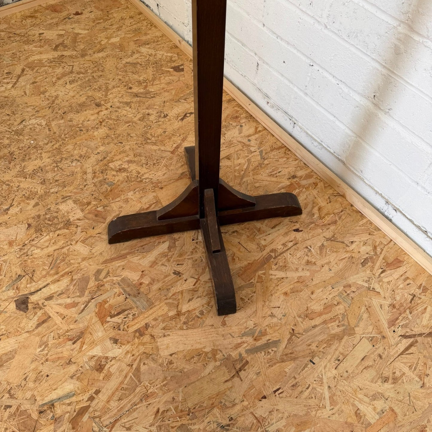 Vintage Dark Wood Hat Coat Stand Brass Hooks Classic Design