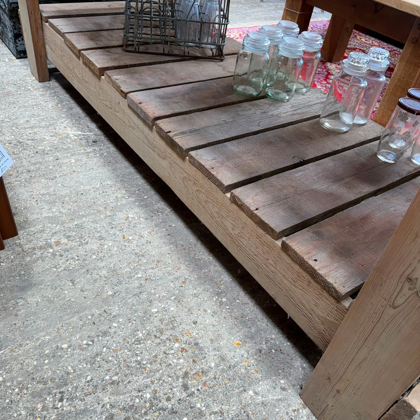 Rustic Large Wooden Pine Workbench Shelves Kitchen Island Potting Bench Workshop