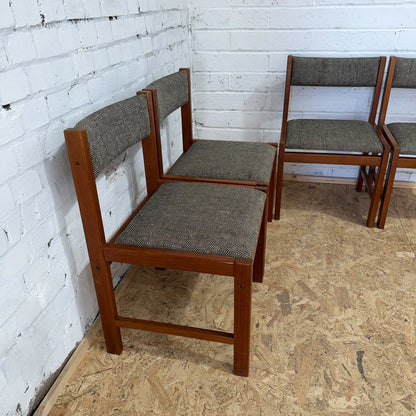 4 Vintage Mid Century Teak Danish Style Dining Chairs Possibly D-Scan Singapore