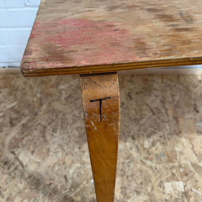 Vintage Esavian Ply Bentwood School Desk Kitchen Dining Table Original Patina