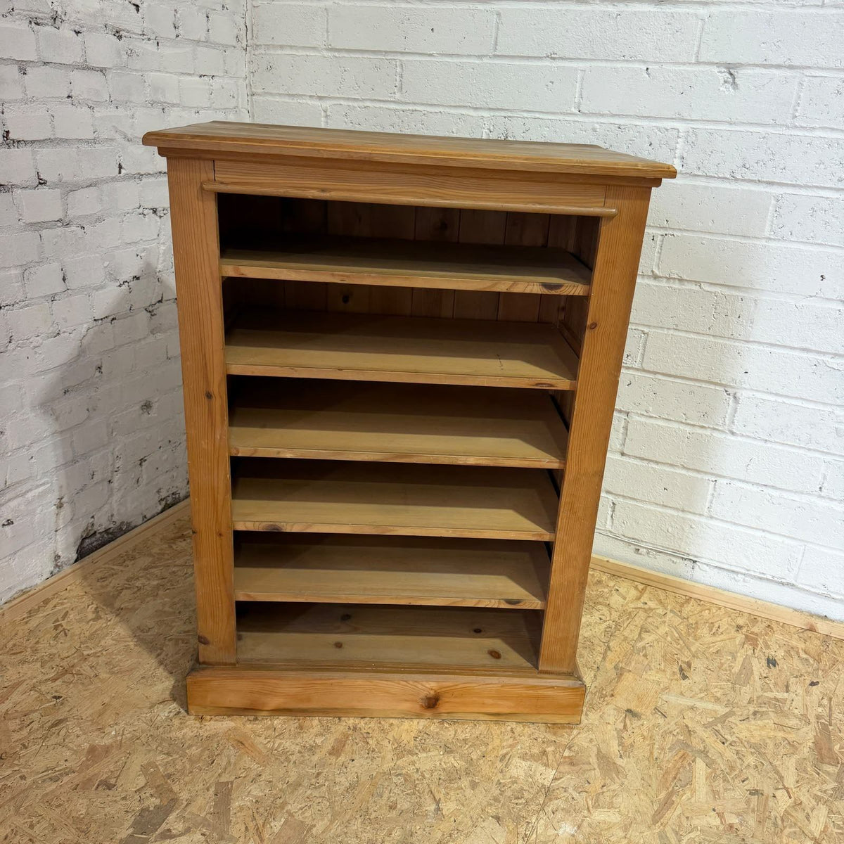 Pine Open Farmhouse Style Plan Chest Art Cabinet Retail Hospitality Mug Storage