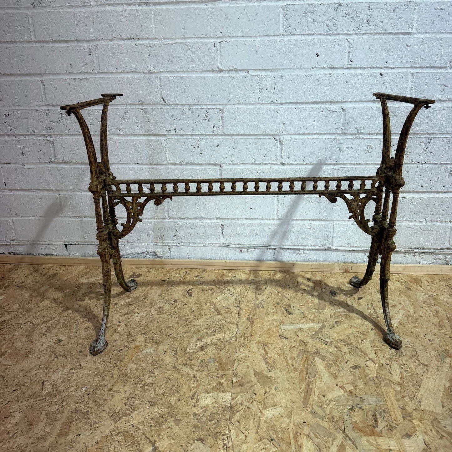 Antique Wrought Iron Ornate Table Base Rusted Patina 3ft