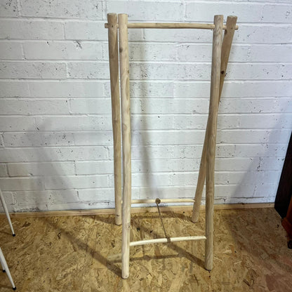 Wooden A-Frame Rustic Pole Clothes Hanging Rail Towel Rail Retail Display