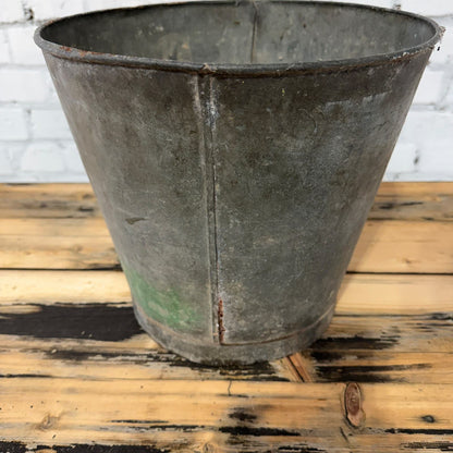 Vintage Galvanised Florist Pail 28cm High Florist Display Plant Pot