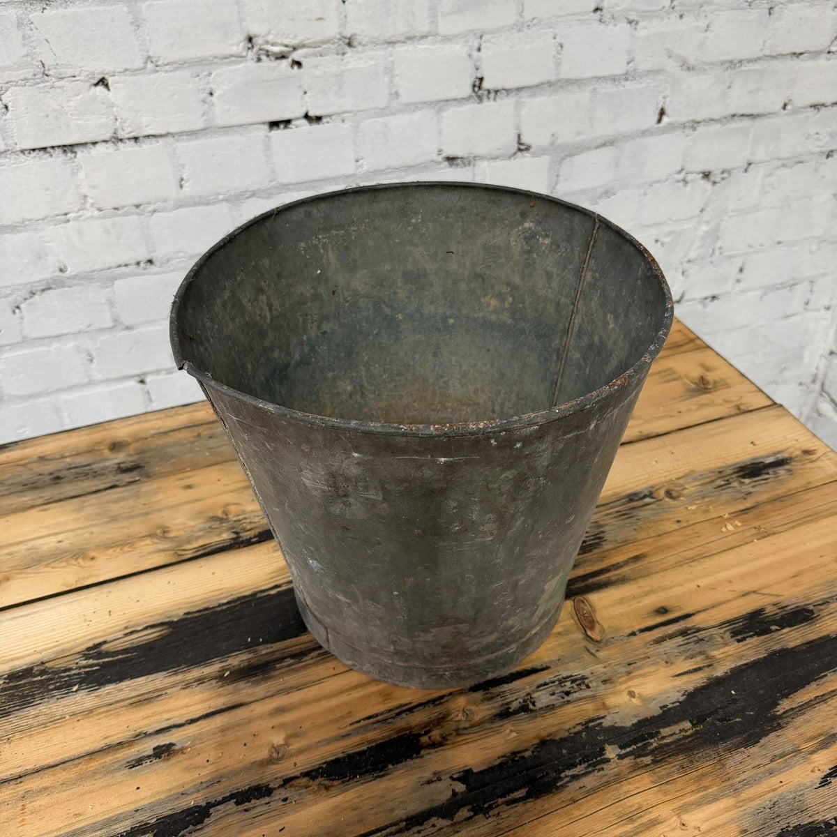 Vintage Galvanised Florist Pail 28cm High Florist Display Plant Pot