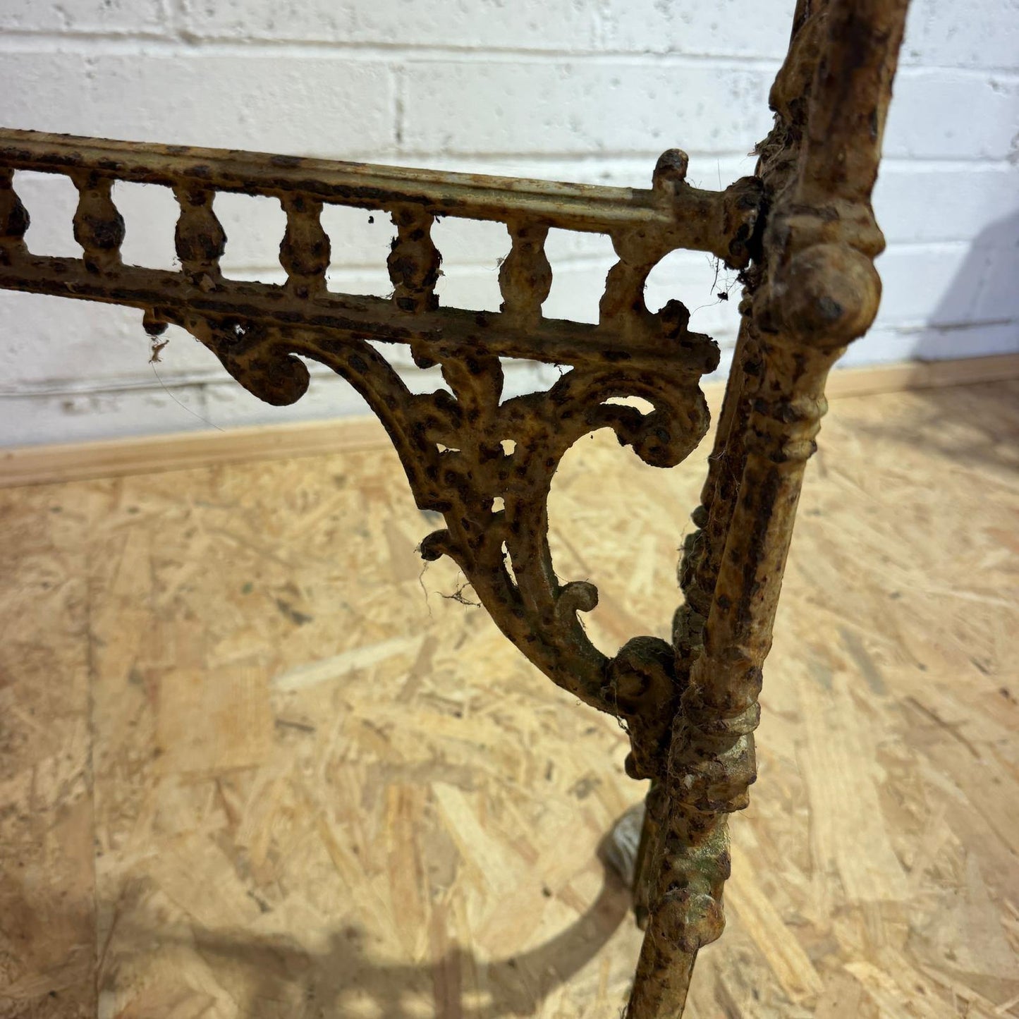 Antique Wrought Iron Ornate Table Base Rusted Patina 3ft
