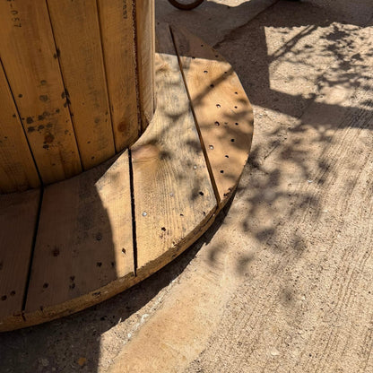 Large Wooden Cable Reel Garden Table Industrial Coffee Table Heavy