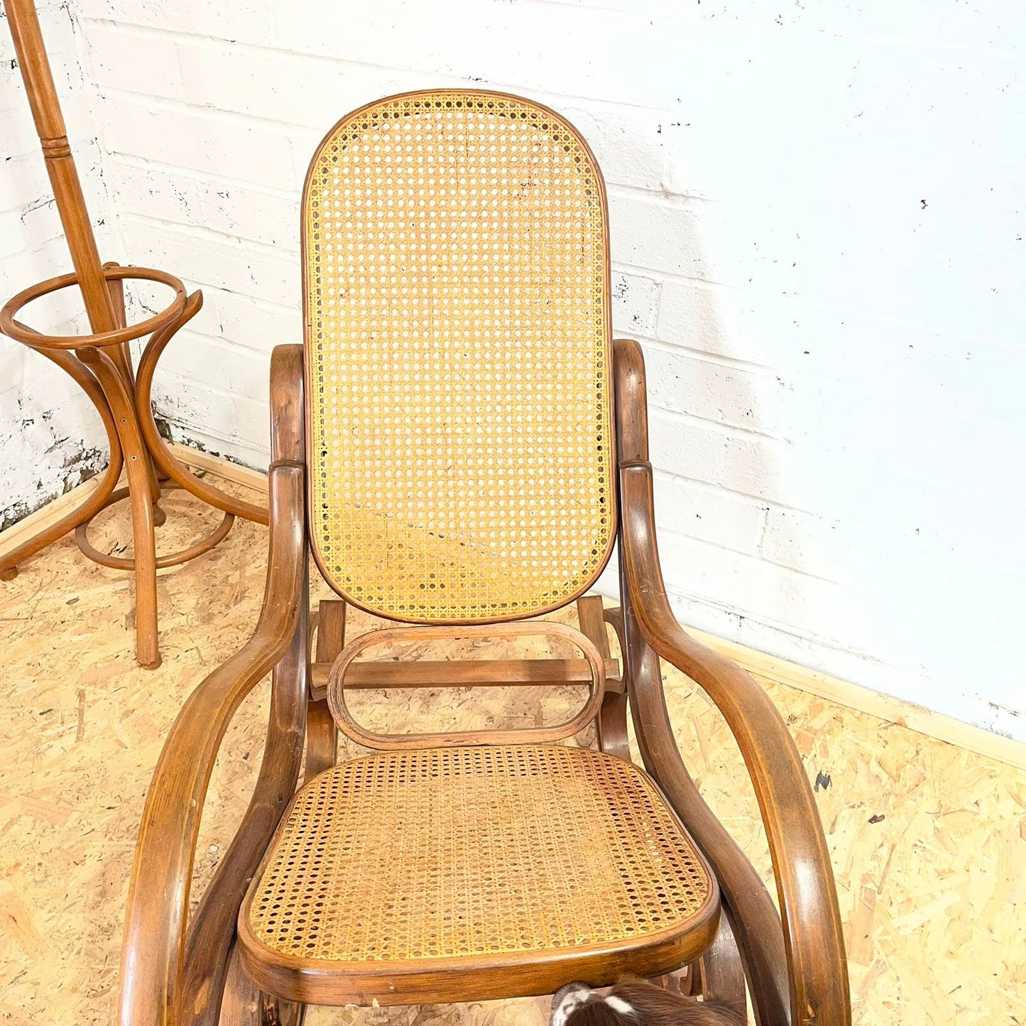 Vintage Bentwood Rocking Chair Cane Seat And Back Thonet Style