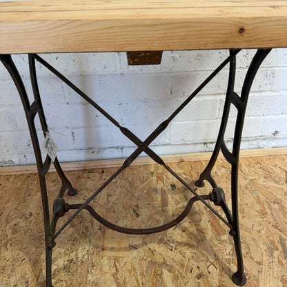 Singer Sewing Table Reclaimed Pine 4 Plank Top Console Table Kitchen Seat 2