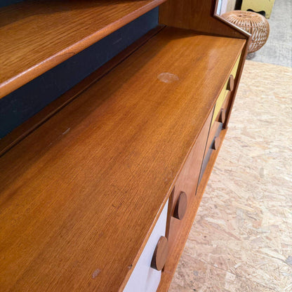 Mid Century Teak Display Cocktail Cabinet Sideboard Double Cupboard and Drawers