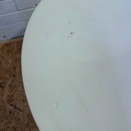 Vintage Retro White Fibre Glass Topped Table Metal Star Base Seat 4